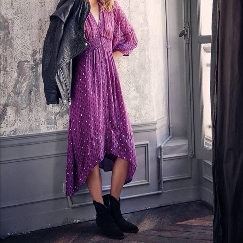 Ba&sh Cyana Metallic Dot Dress sz 0 MSRP‎ $495